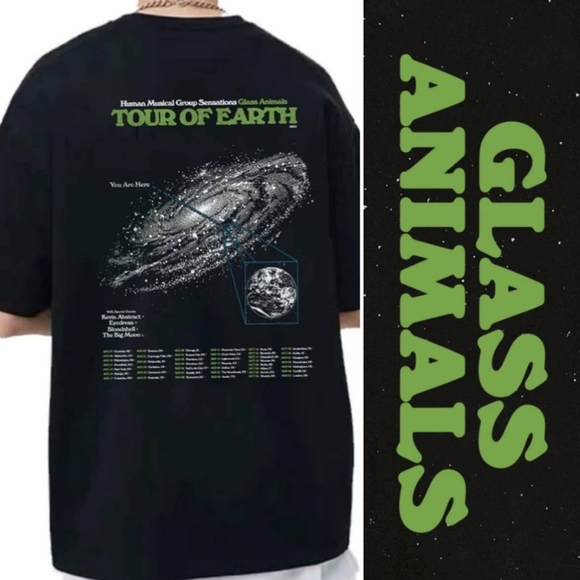 🆕️ Glass Animals Official Merchandise Tour of Earth Graphic Tee - Picture 1 of 8